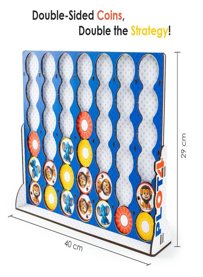 تويز بوكس لعبة لوحية خشبية من تويز بوكس، تتضمن 4 قطع نقدية مزدوجة الجوانب مع حيوانات الغابة، لعبة استراتيجية كلاسيكية للعائلة من سن 4 إلى 99 عامًا - Image 5